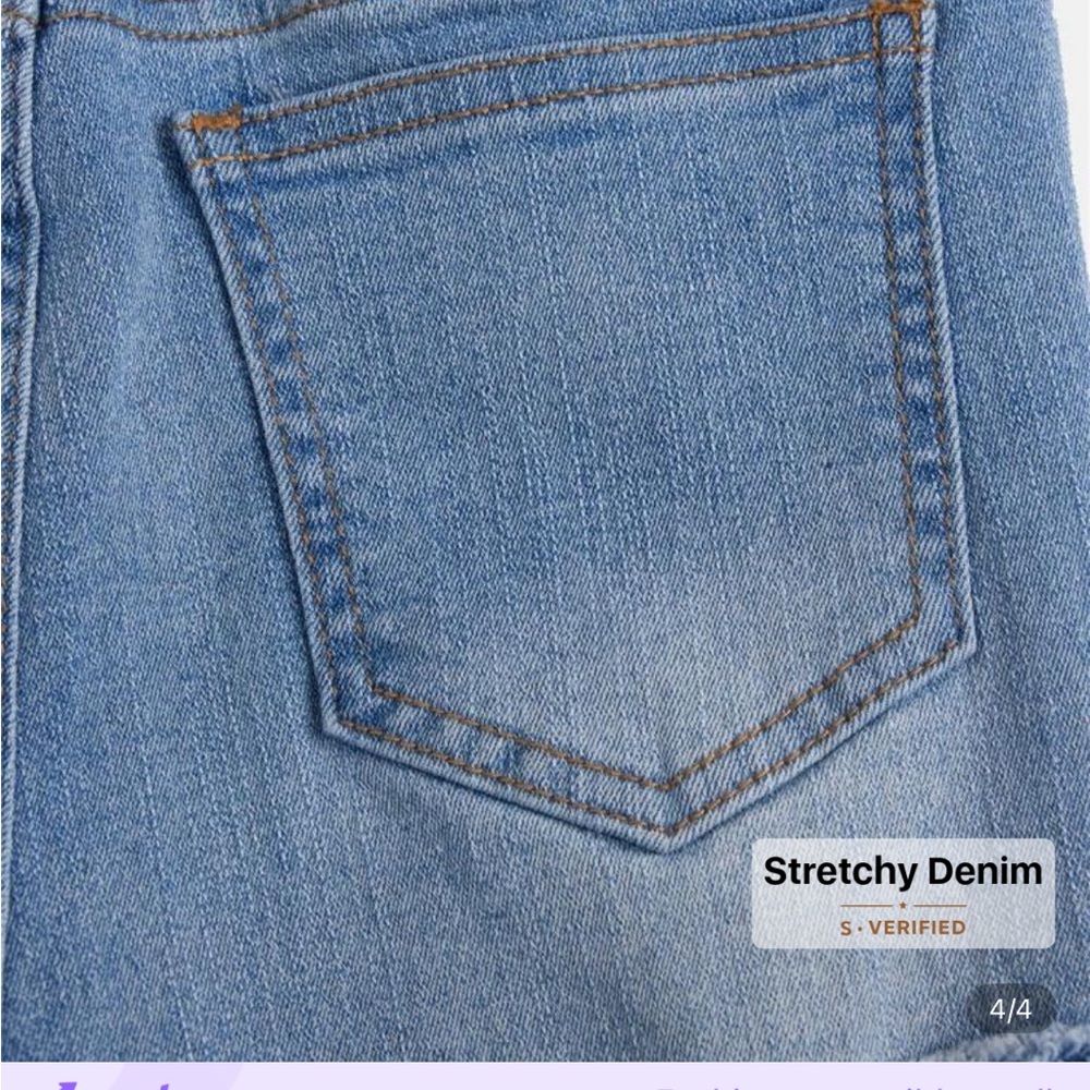 SHEIN Light Blue Distressed Jean denim Shorts - Picture 7 of 7